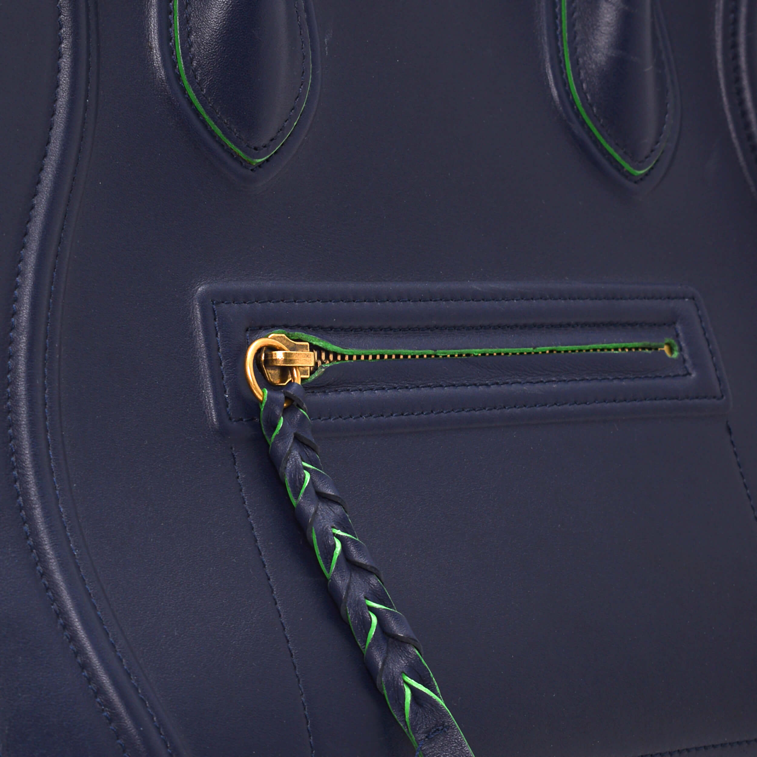 Celine - Navy Blue&Green Leather Phantom Bag